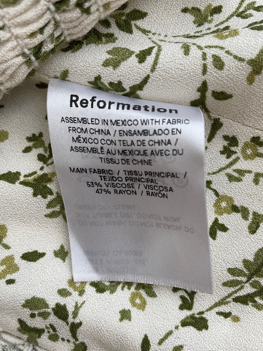 Reformation Ellora ivy floral top tie-strap size 2 - Picture 6 of 7